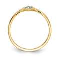 thumbnail image 2 of Solid 14k Yellow Gold Blue Topaz Birthstone Heart Engagement Ring Size 8, 2 of 6
