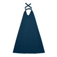 thumbnail image 7 of Wovilon Women's Halter Neck Sleeveless Maxi Dress, V-Neck Solid Color Flowy A-Line Long Summer Tunic, Lightweight Cotton Linen Blend Beach Vacation Casual Cover Up, 7 of 7
