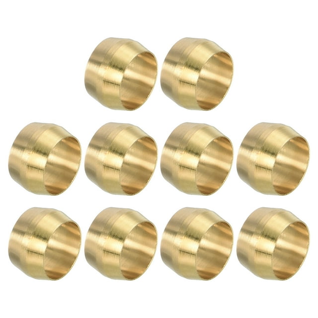 Unique Bargains 5/16' ID Manchon de Compression Ferrules, 10Pcs Laiton Manchon Ferrules de Compression Raccord Kit d'Assortiment