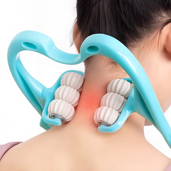 XIRQI 2026 New Neck Massager Roller Massager for Pain Relief Deep Tissue Handheld Shoulder Massager Tool with 6 Ball Massage Points for Leg Waist Neck and Shoulder Relaxer