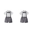 thumbnail image 4 of Qarigey Camisa con botones para niños, conjunto de pantalones en general, ropa con pajarita para niños, pantalones cortos Type20 NO20, 4 of 6