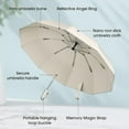 thumbnail image 2 of Ring Buckle Umbrella, 2025 Upgrade Windproof Reverse Folding Umbrella with Reflective Safety Strip Carabiner Handle, Portable Reverse Folding Automatic Umbrella with 10 Ribs for Sturdy Windproof, 2 of 8