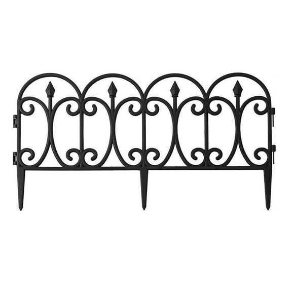 5 Pcs Garden Fence Black Plastic Decorative Garden Garden Fence Fence Landscape Yard Border Fence for Grass Lawn Flower Bed