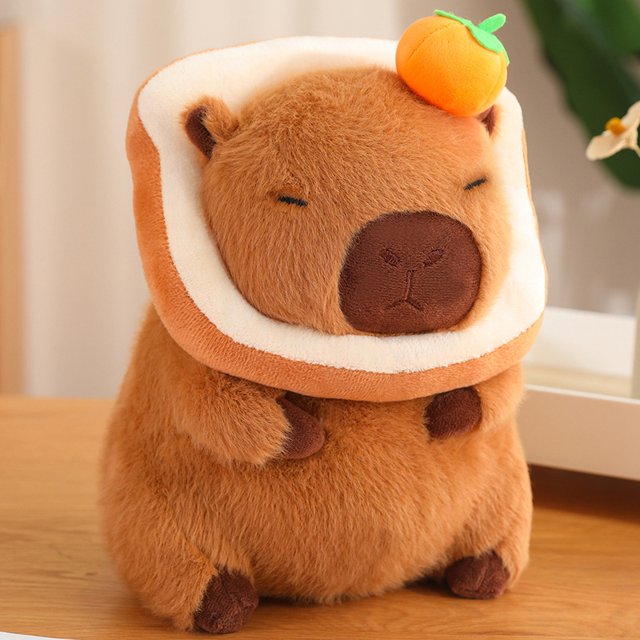 Bonita mochila de tortuga Capybara Snotty con moco Nasal estirable, simulación de animales, decoración de cabeza de fruta esponjosa, regalo de pan