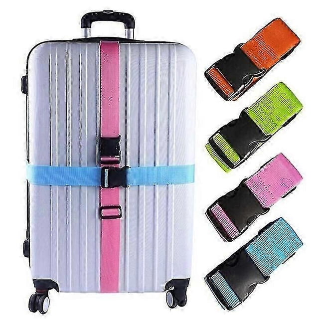 4 Pack Luggage Straps Adjustable Suitcase Belts Travel Packing Belt with Buckle Closure Baggage Security Straps 4 Colors