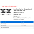 thumbnail image 2 of Front Brake Pad Set - Compatible with 1998 - 2000 BMW 323i 1999, 2 of 2