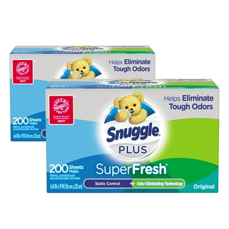 Snuggle Plus SuperFresh Fabric Softener Dryer Sheets with Static Control and Odor Eliminating Technology, Original, 400 (Best Dryer Sheets For Static)