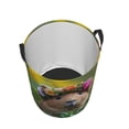 thumbnail image 2 of KLL Flower Crown Guinea Pig Waterproof Foldable Laundry Hamper Bucket with Handles for Storage Bin,Kids Room,Home Organizer (Medium ), 2 of 7
