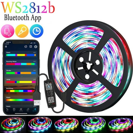 

Finelylove Led Strip RGB Music Synchronized Color Change Bluetooth Led Strip With Smart App Control Remote Control Led Strip For Bedroom Room Lighting Home Decor