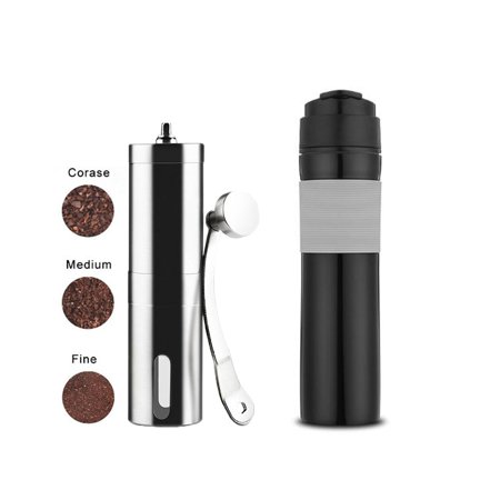 

Recafimil-350ML French Press Portable Coffee Press Maker with Coffee Plunger Filter Mug Pot Grinder and Tabel