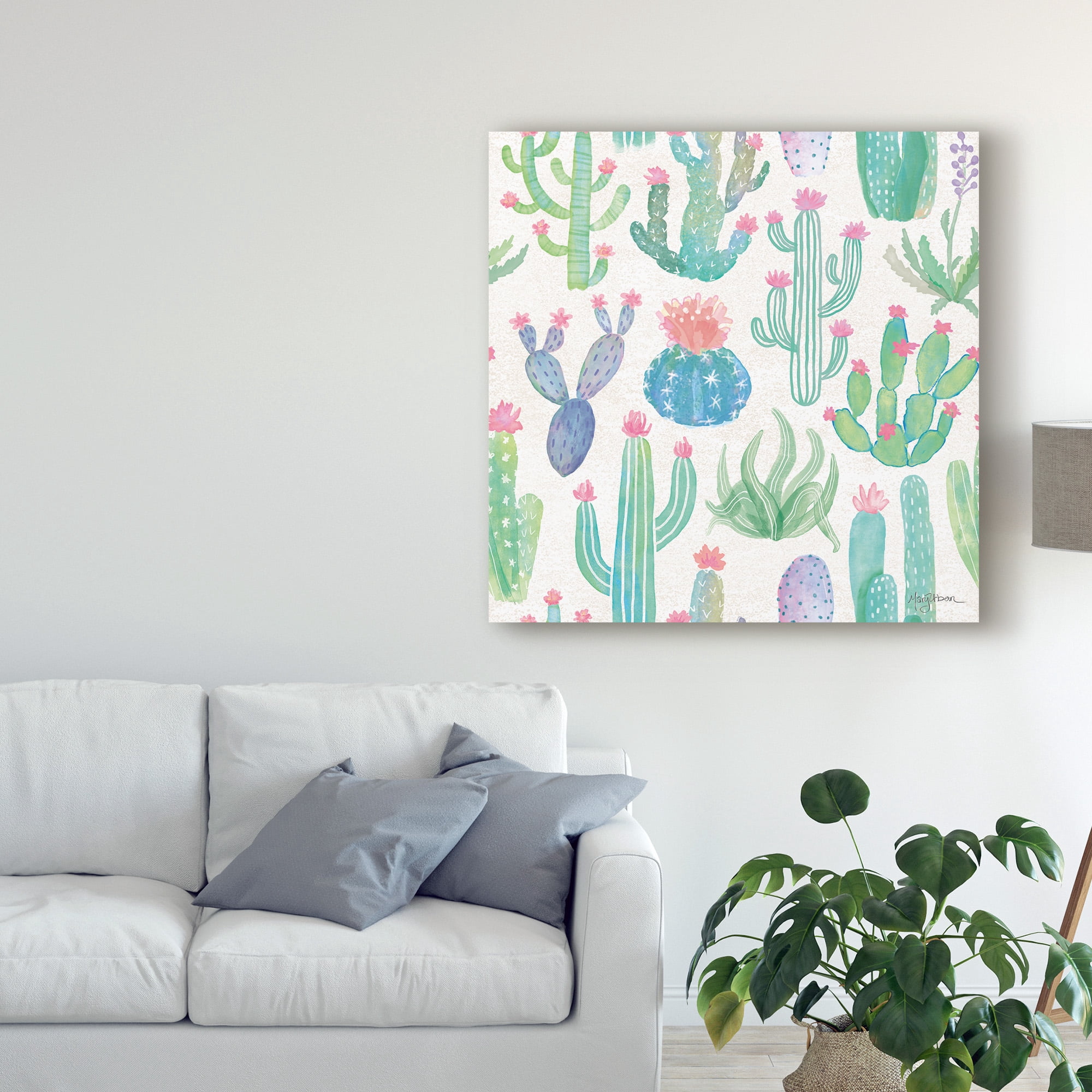 Trademark Fine Art 'Bohemian Cactus Step 01A' Canvas Art by Mary Urban