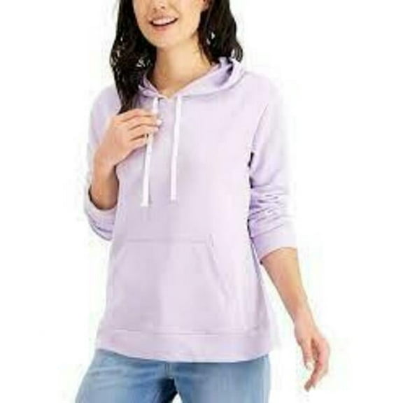 MSRP $40 Karen Scott Sport Womens French Terry Hoodie Purple Size Small