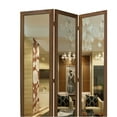thumbnail image 2 of Benjara BM26587 3 Panel Wooden Foldable Mirror Encasing Room Divider, Brown & Silver - 69 x 2 x 50 in., 2 of 2