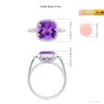 thumbnail image 4 of ANGARA Natural Bezel Set Cushion 3.1 ct Amethyst Ring with Milgrain Detailing in 14K White Gold for Women (Size-9mm) | February Birthstone, Anniversary, Jewelry Gift for Women | Natural Amethyst Ring, 4 of 9