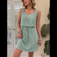 thumbnail image 4 of Vestido Mini con Cordón Texturizado y Calado para Mujer, Color Verde Frijol, Talla S, 4 of 7