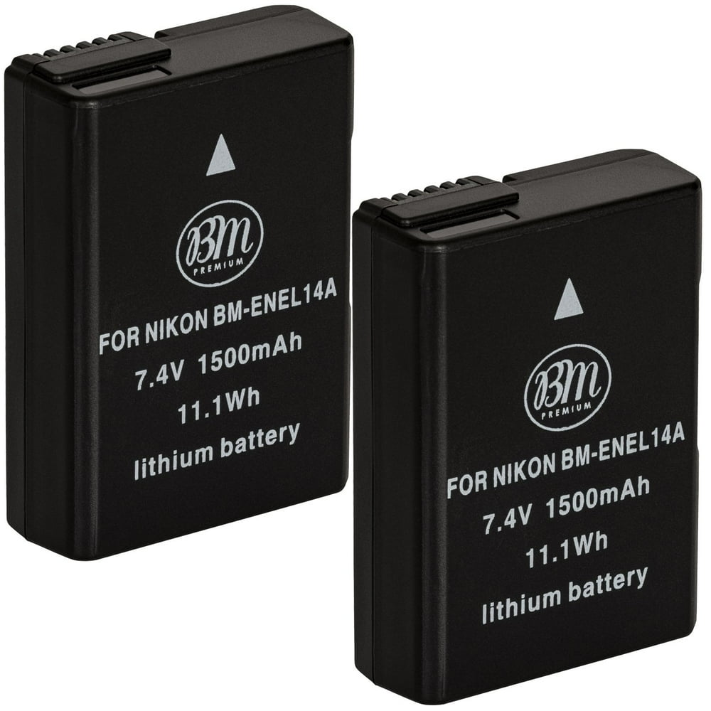 BM Premium 2 EN-EL14A Batteries for Nikon D3100, D3200 D3300 D3400 ...