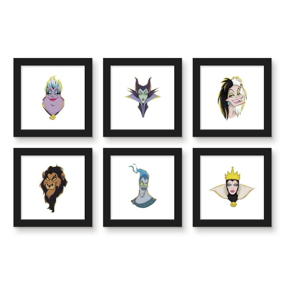 Gallery Pops Disney Villains - Headshot Wall Art Bundle (6-Pack)