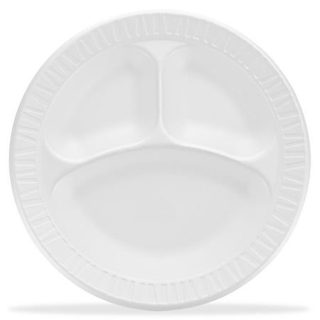 Dart Compartment Foam Plates, 10.25u0022, 500 count