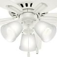 thumbnail image 3 of Hunter 42 inch Indoor Ceiling Fan with LED Lights - White Ceiling Fan with Pull Chain, For Bedroom or Living Room, Low Profile Mount, No Remote, 5 Blades, Includes Bulbs - Newsome 51077, Fresh White, 3 of 16
