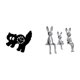 thumbnail image 1 of Reloj de pared acrílico decorativo para dormitorio con figuras de conejitos. Ideal como centro de mesa o decoración. Escultura de animal., 1 of 8