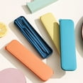 Walbest 4Pcs/Set Reusable Portable Plastic Cutlery Set with Storage Box