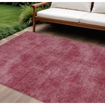 10' X 14' Red Washable Indoor Outdoor Area Rug