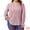 Gray Pink, variant on Women's Plus Notched V Neck Eyelet Smocked Shirts Blouses 4X Brown