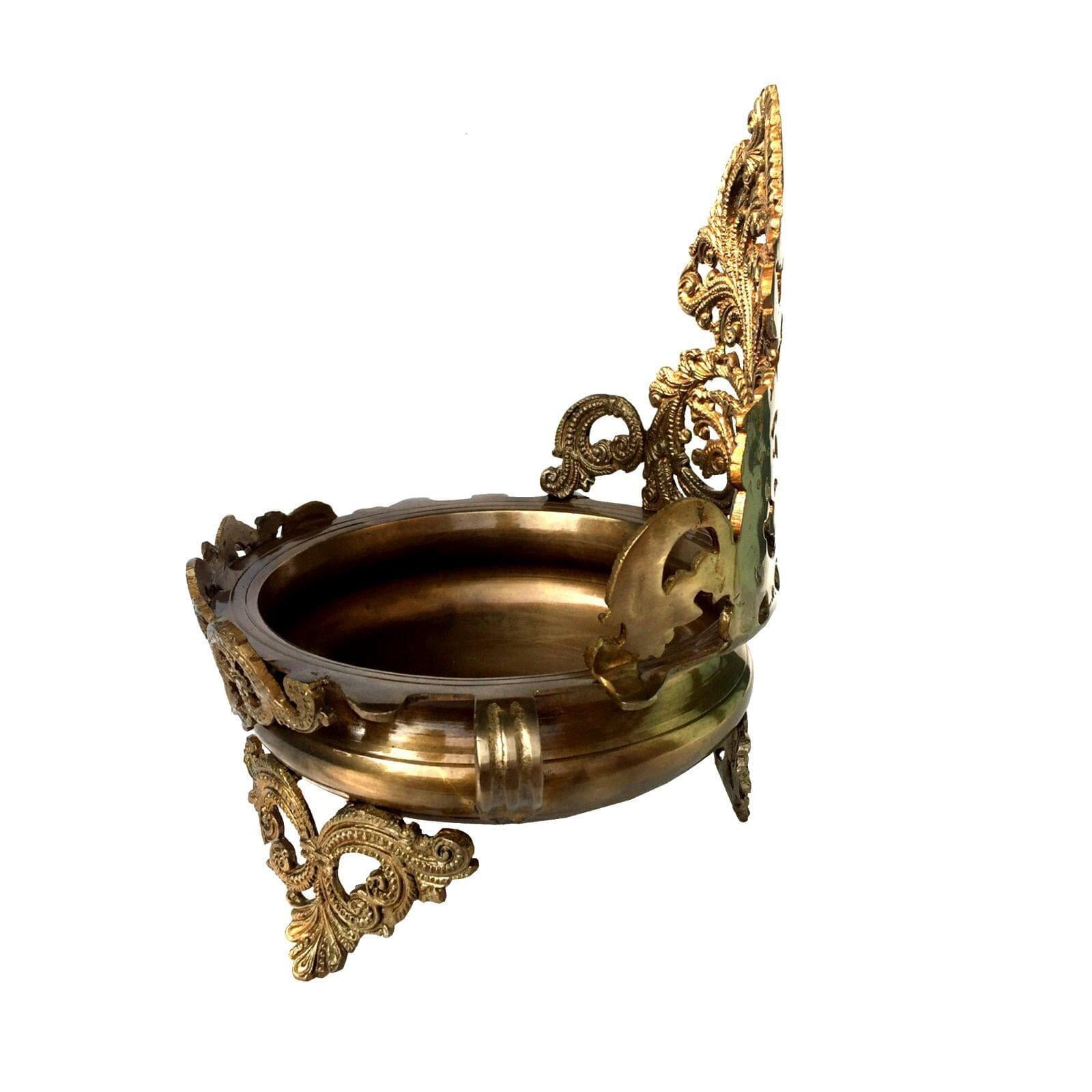 Brass Urli Flower Pot 2.28kg, Urli Bowl, Decoration Bowl, Hammered Urli for Home, Hotel/Office Decoration & Gift