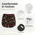thumbnail image 6 of Lsque Red Chili Printed Women's Running Shorts with Liner Pockets,Elastic Quick Dry Workout Athletic Gym Yoga Shorts,Womens High Waist Shorts-X-Large, 6 of 9