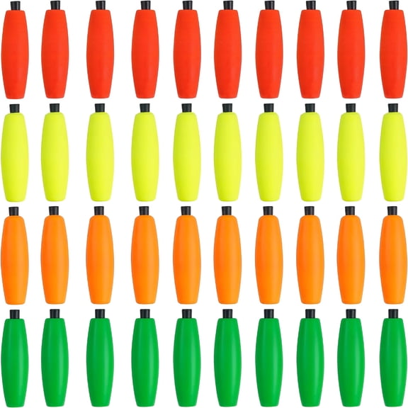 BESTSKY Peg Floats Fishing Bobbers Foam Fishing Floats Slip Bobbers for Fishing Cigar Corks Fishing Bobber with Pipe Plug Catfish Floats for Freshwater Saltwater Fishing 40pcs