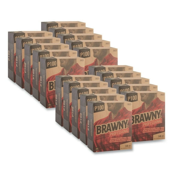 Brawny Light-Duty Paper Wipers 8 x 12 1/2 White 148/Box 20 Boxes/Carton 29221