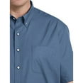 thumbnail image 2 of Big + Tall Essentials by DXL Men's Big and Tall Poplin Short-Sleeve Sport Shirt Moonlight Blue 3XL, 2 of 5