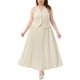 thumbnail image 1 of Conjunto elegante de 2 piezas para mujer de tallas grandes Agnes Orinda, top halter sin espalda y falda maxi plisada 2X beige, 1 of 6