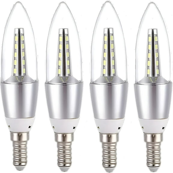 HIBIBUD E14 LED Candelabra Light Bulb,110V,5W Warm White 3000K,40W Equivalent,Best Replacement for Halogen and Incandescent Bulb,LED Candle Bulbs,4 Pack