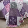 thumbnail image 5 of Nordmiex 3-Piece Microfiber Quilt Sets Floral Patchwork Bedspreads Reversible Coverlet Sets (Queen, Purple), 5 of 7