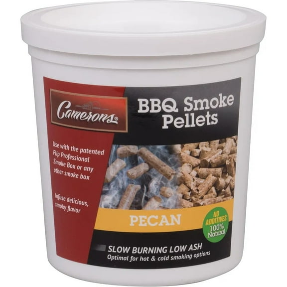 Camerons Smoking Wood Pellets (Pecan, 1 Pint)- Kiln Dried BBQ Pellets- 100% All Natural Barbecue Smoker Chips- for Pellet Smokers and Pellet Grills - Easy Combustion, Infuse Smokey Flavor
