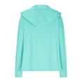 thumbnail image 6 of Fanxing Women's Full Zip Lightweight Jacket with Zipper Pocket UPF 50+ Sun Protection Shirt Hooded Cycling Fishing Sun Shirts Mint Green,XXXL, 6 of 9
