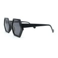 thumbnail image 3 of Womens Retro Chic Octagonal Plastic Mod Fashion Sunglasses All Black, 3 of 4