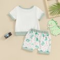 thumbnail image 6 of Douhoow Baby Boys Dinosaur Outfits Toddler Short Sleeve T-Shirts Elastic Waist Shorts 2 Piece Summer Set, 6 of 9