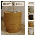 thumbnail image 4 of LeisureMod Modern Side Table Round Fiberstone Top Accent End Table for Home, Outdoor Patio, Living Room Sofa, Weather-Resistant, Eden Series in Brown, 4 of 15