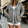 thumbnail image 2 of Nugftut Hoodies for Women Plus Size Full Zip-Up Jacket Oversized Lightweight Sweatshirts Baggy Workout Hoodies with Pockets, 2 of 8