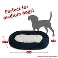 thumbnail image 2 of Majestic Pet Sherpa Villa Velvet Bagel Pet Bed for Dogs, Calming Dog Bed Washable, Medium, Navy Blue, 2 of 5