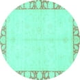thumbnail image 1 of Ahgly Company Indoor Round Abstract Turquoise Blue Modern Area Rugs, 4' Round, 1 of 4