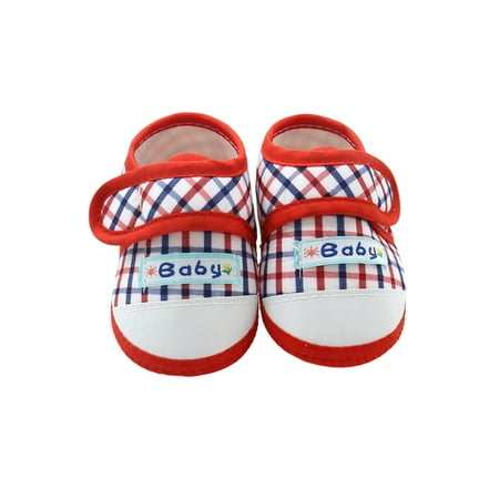 

Ymiytan Toddler Flats Comfort First Walking Shoe Soft Sole Crib Shoes Home Breathable Lightweight Prewalker Plaid Red 4.5C