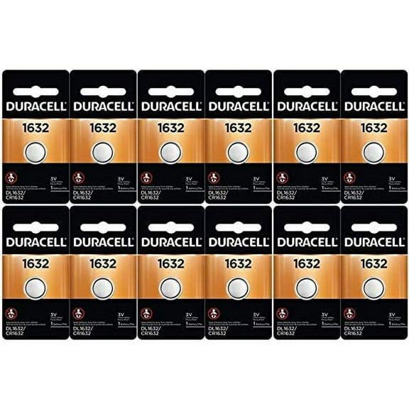 12-Pack Duracell 1632 Batteries 3.0 Volt Lithium Coin Button