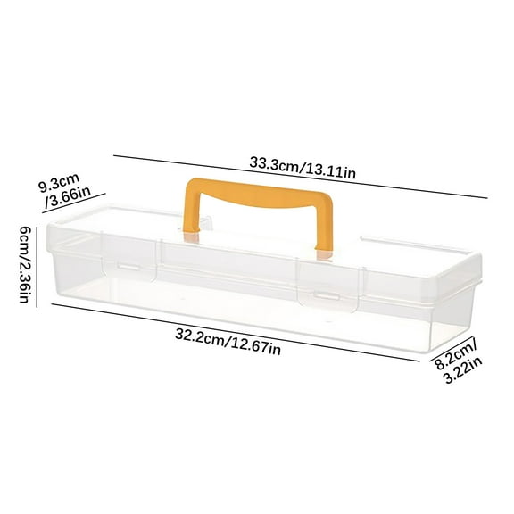 Rkxzt Storage Box Transparent Portable Tool Box with Snap Lid for Screw Accessories Storage 12 Inch Plastic Organizer Kitchen Supplies|Plastic