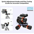thumbnail image 3 of K&F CONCEPT 3-Way Geared Tripod Head, Millimeter Micro-Adjustment, Full Cnc Aluminum Alloy Tripod Head, 13.22lb/6kg Load Capacity for Star Shooting, 3 of 7