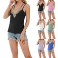 thumbnail image 2 of ShiShine Womens Sleeveless Double Strap Tank Top Lace Embellished V Neck Hollow Out Cami Shirt, 2 of 8