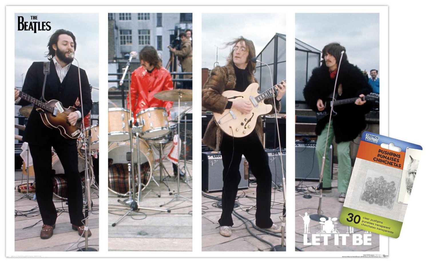 The Beatles - Let It Be Bars Wall Poster, 22.375" x 34" Framed