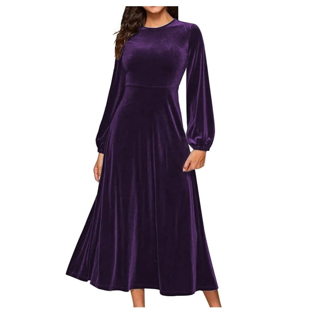 purple velvet formal dress Purple Velvet Maxi Dress main image 1
